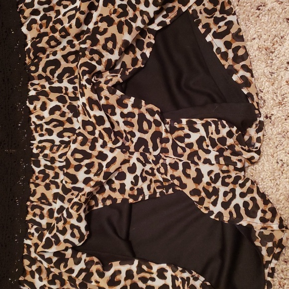 Leopard Print and Black Lace Romper - Picture 4 of 6